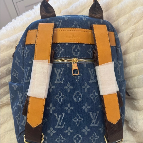 Source Unknown Blue and Tan Backpack - Picture 2 of 5